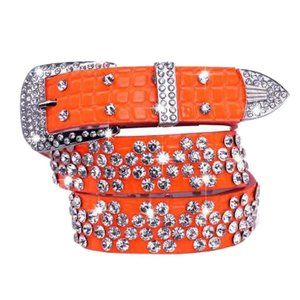 Handmade Rhinestone Studded Big Buckle Belt Accessory For Jeans Shorts, #05